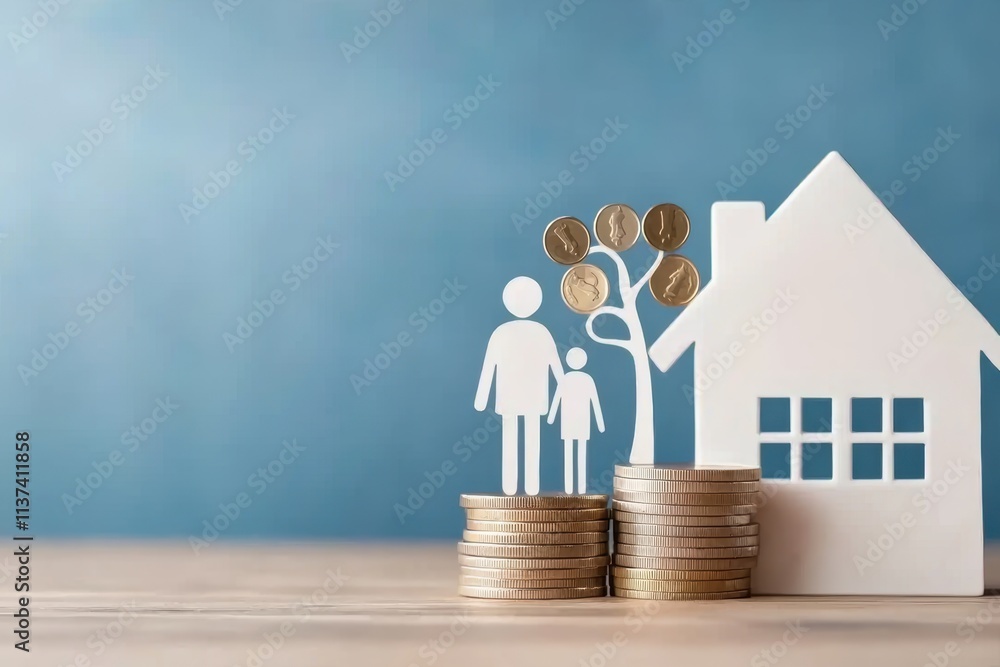Stack of coins growing into a family tree symbolizing the connection between savings returns and building a legacy for future generations